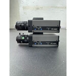 Lot of 2 FC-62C Security Cameras with Computar 3.5-8mm 1:1.4 CS Lenses Japan